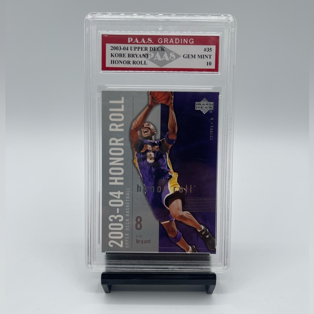 2003 U.D. Honor Roll Kobe Bryant P.A.A.S Grading 10 Lakers #35 Card